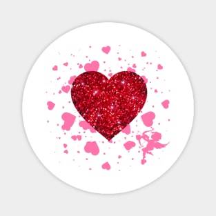 Red Glitter Heart : sweetheart Magnet